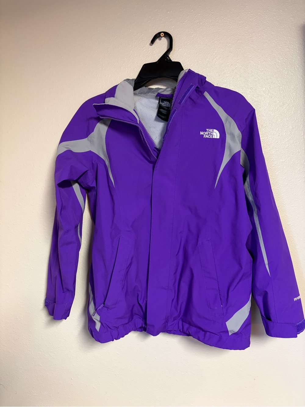 The North Face Purple Waterproof Hooded windbreaker Jacket